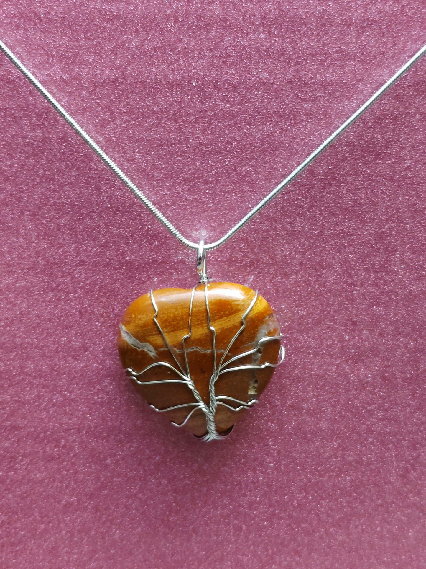 Red Jasper Heart Necklace