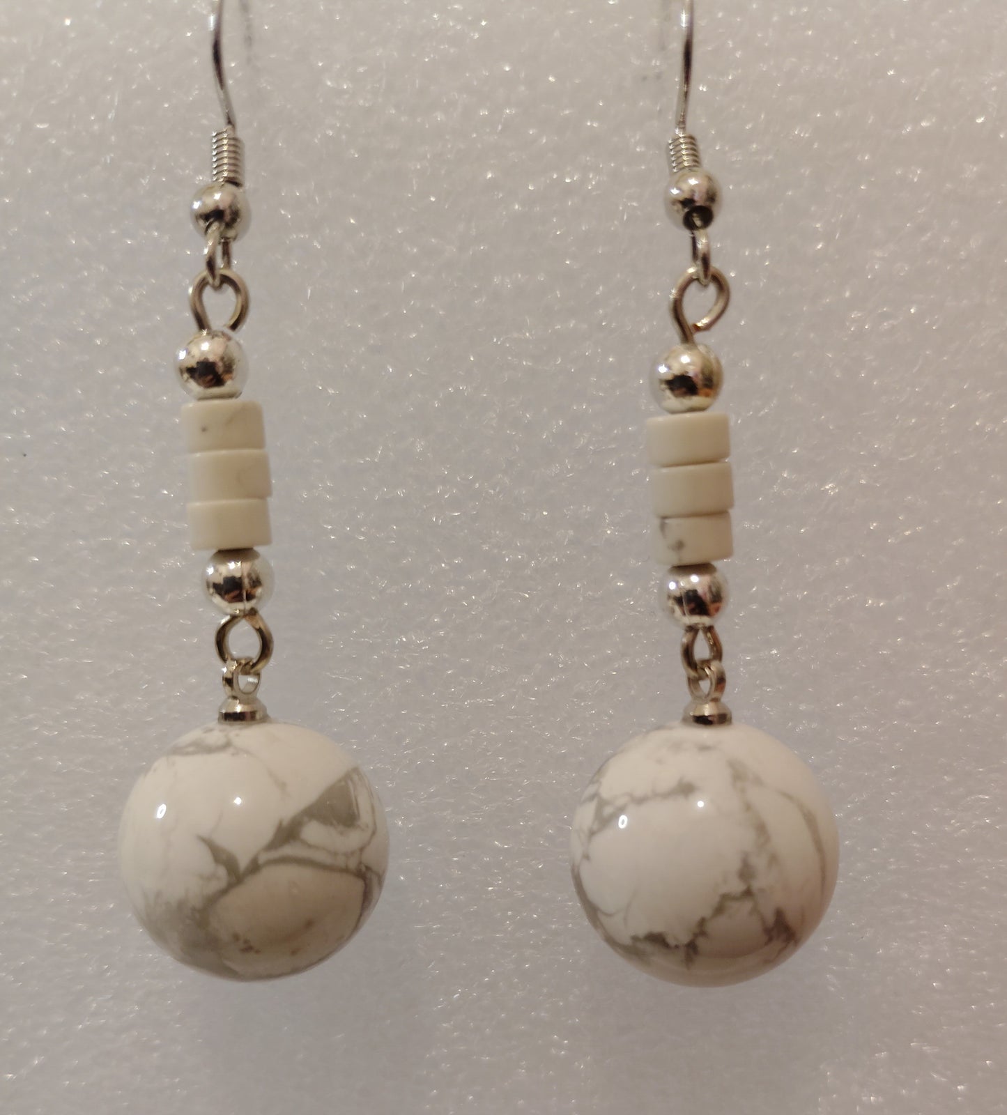 White Howlite Earrings