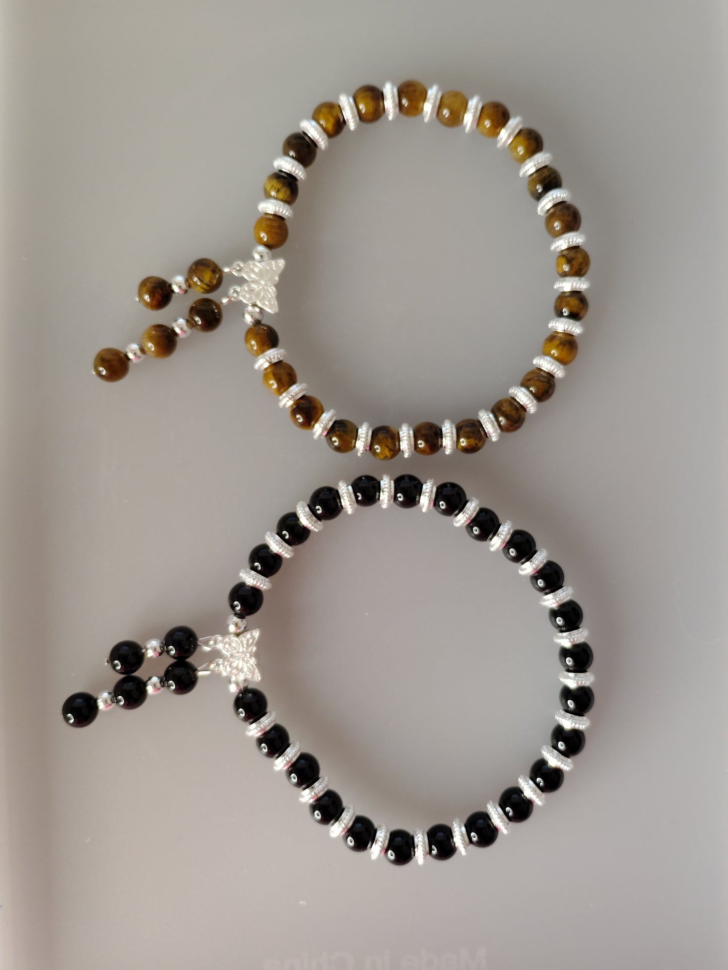 Mix Stone Bracelet with Butterfly Charms