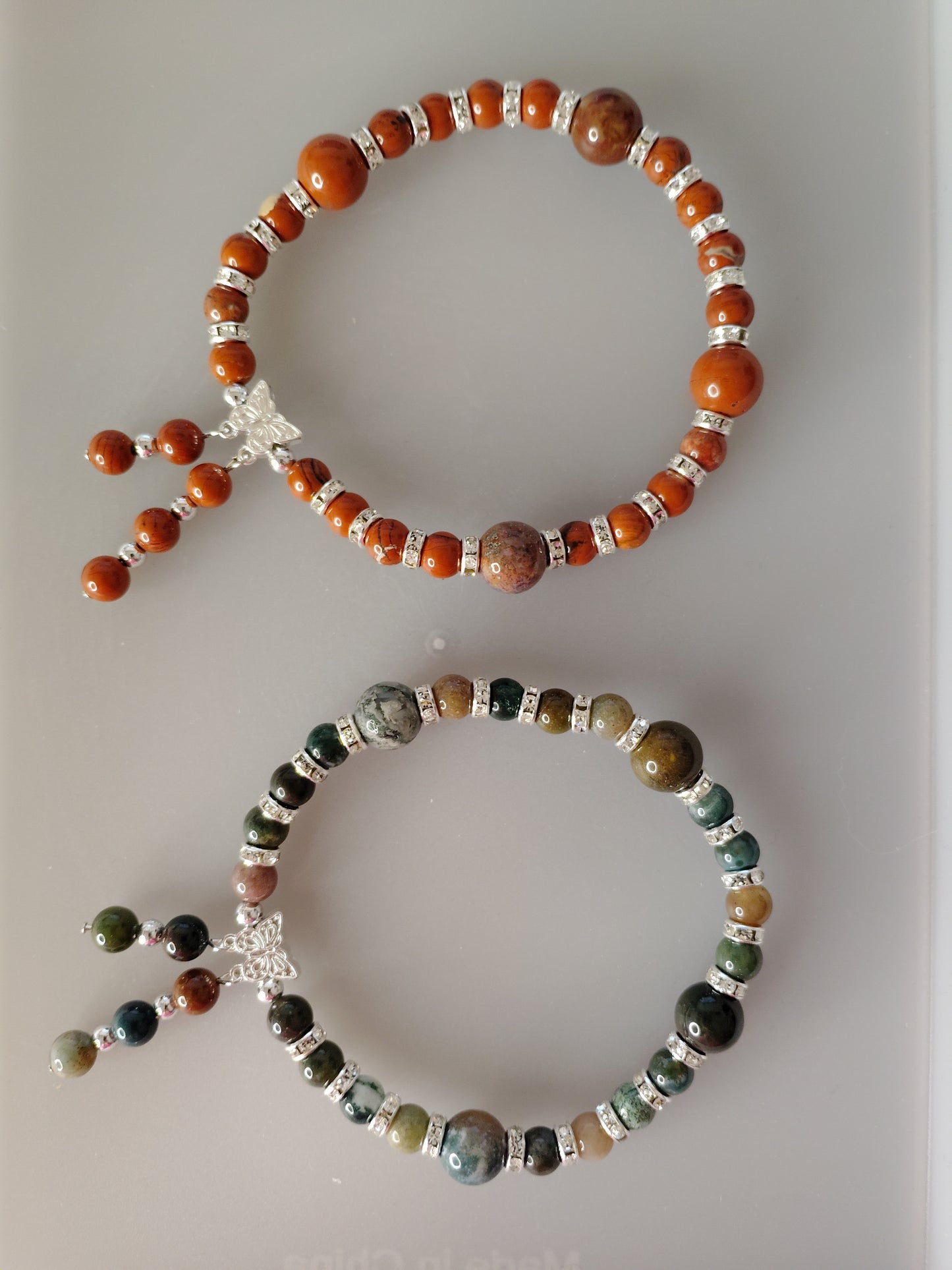 Mix Stone Bracelets with Butterfly Charms
