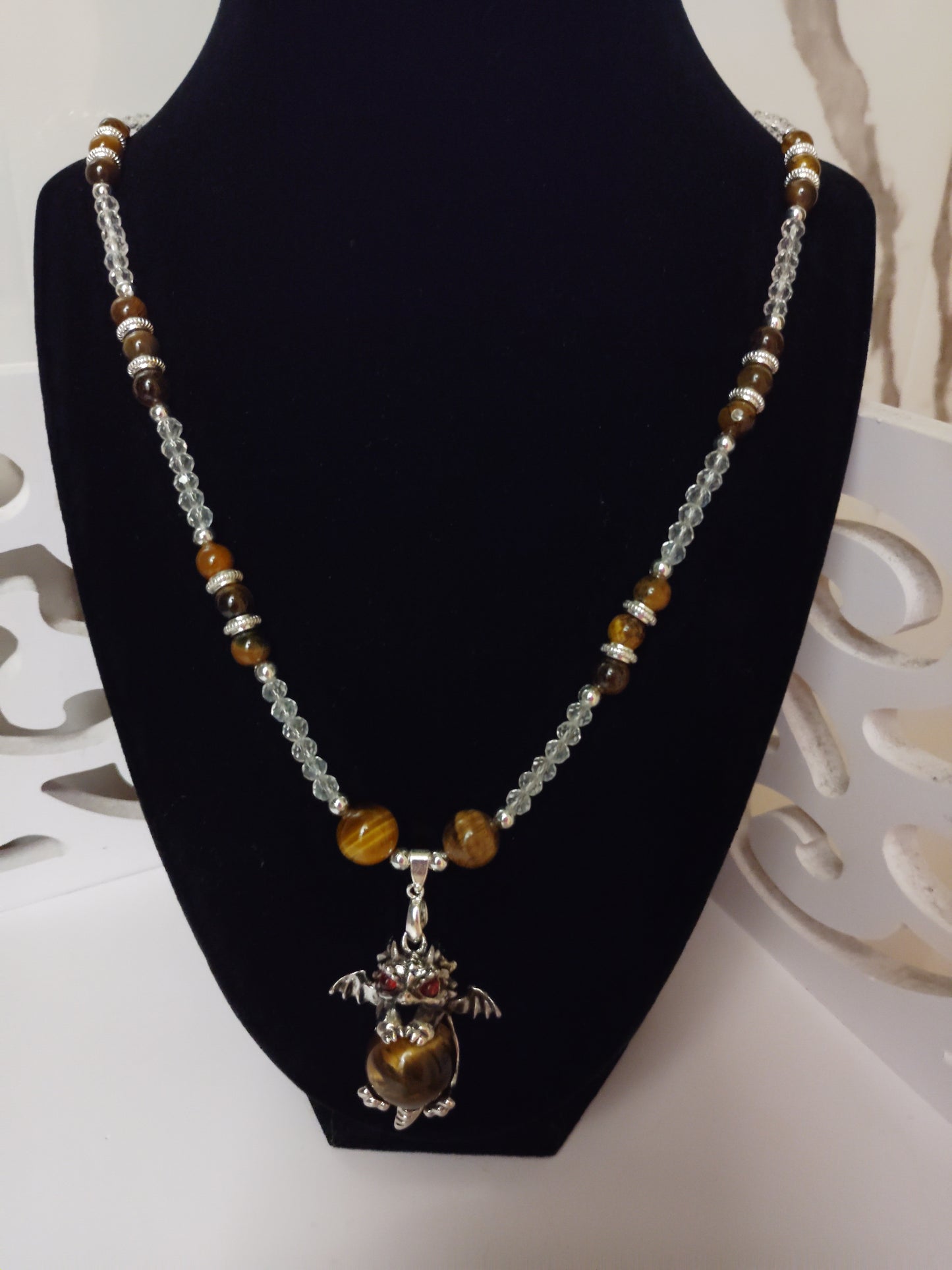 Tiger Eye Baby Dragon Necklace