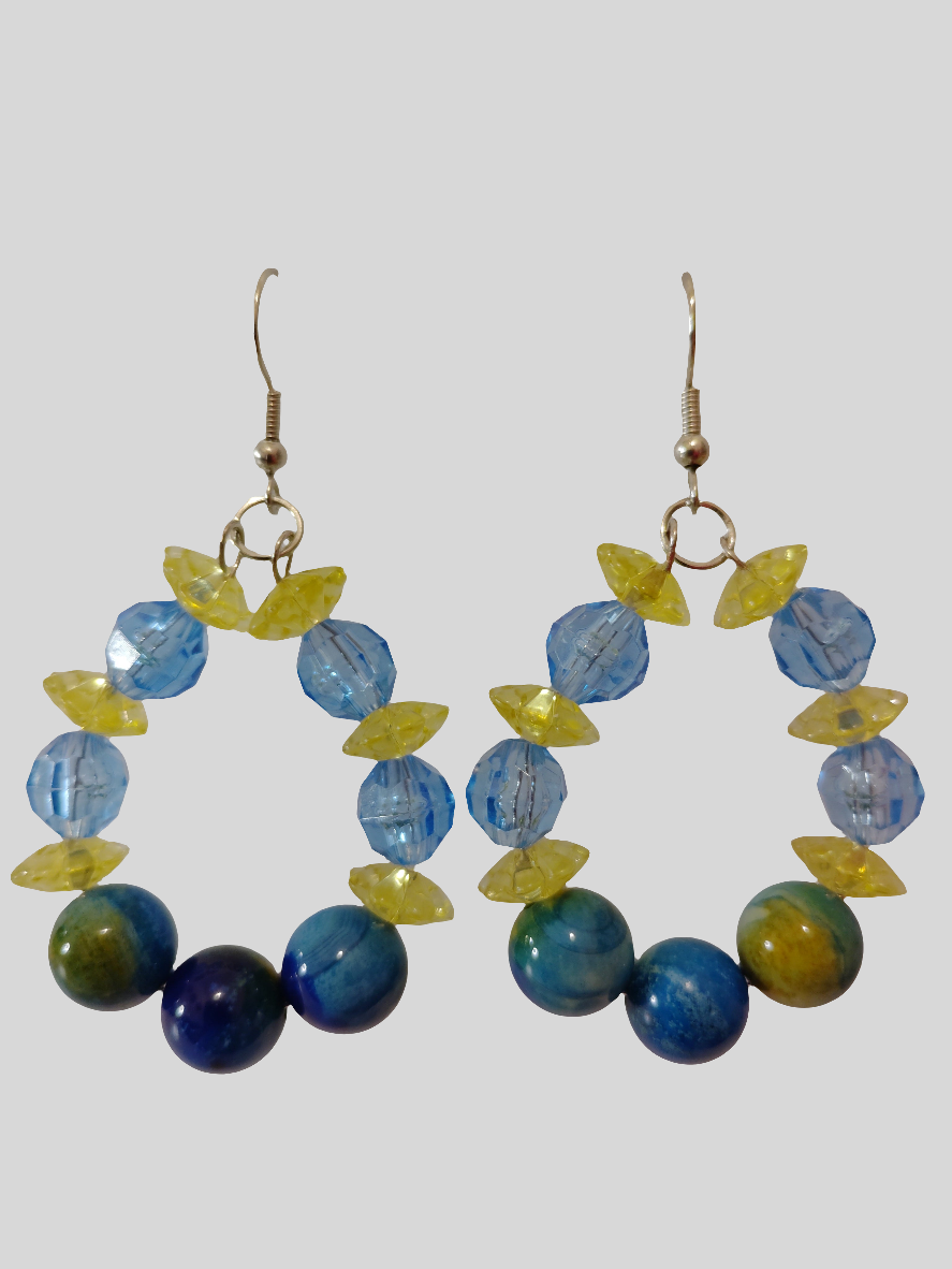 Azurite Malachite Hoop Earings