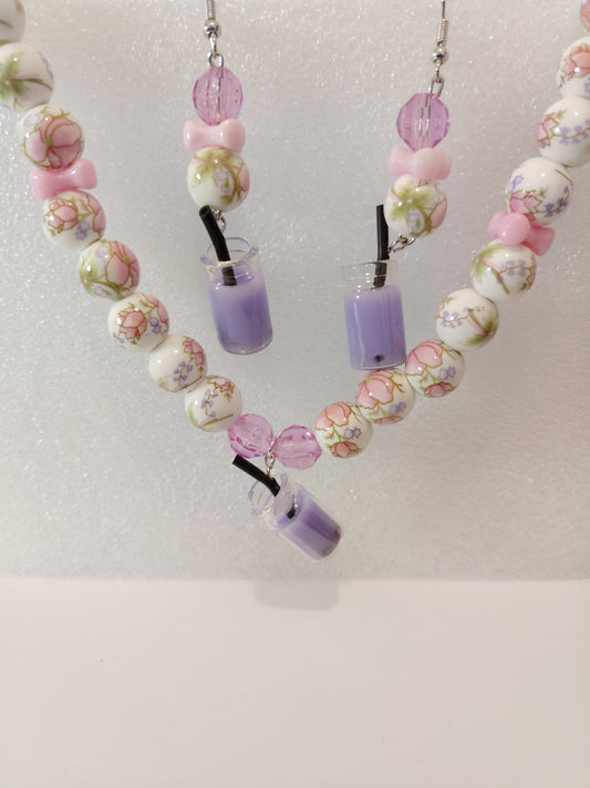 Boba Tea Necklace Set