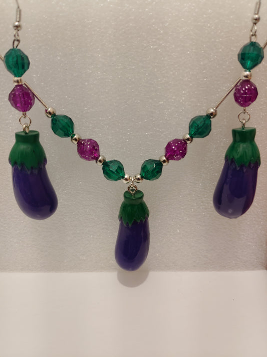 Eggplant Necklace Set