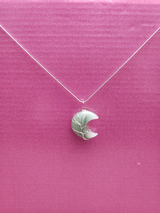 Green Aventurine Half Moon Necklace