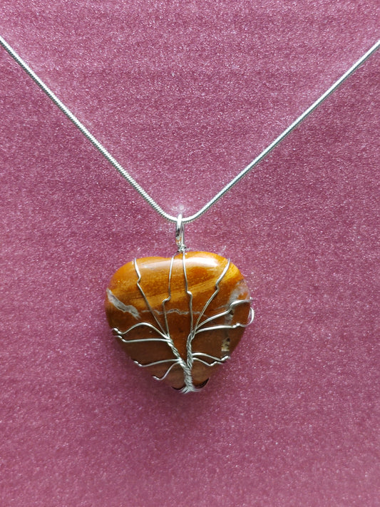 Red Jasper Heart Necklace