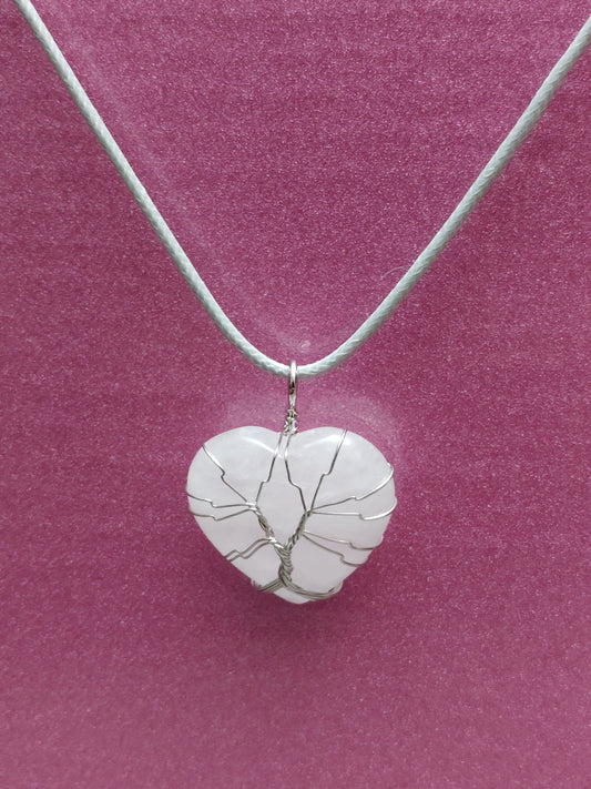 Milky Quartz Heart Necklace