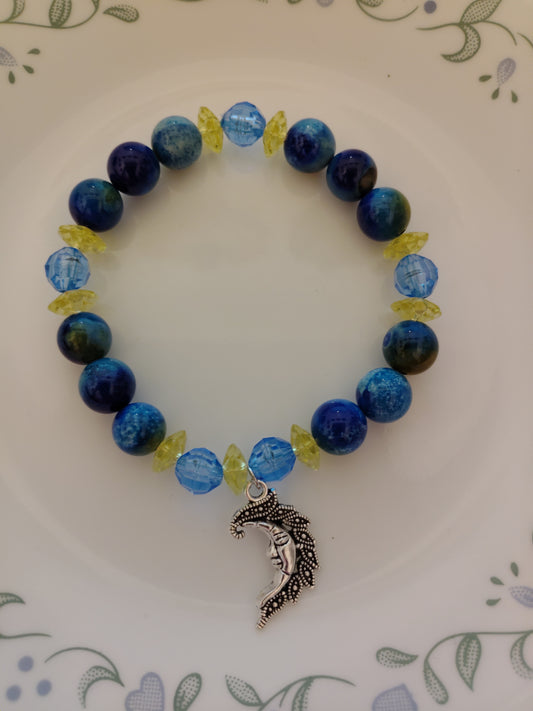 Azurite Malachite Halfmoon Bracelet