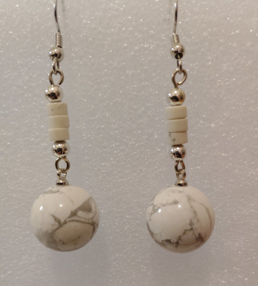 White Howlite Earrings