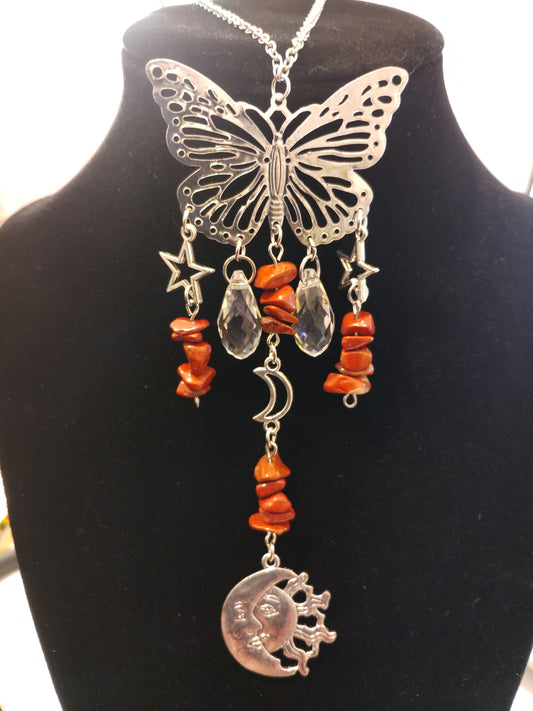 Butterfly Suncatcher with natural crystals