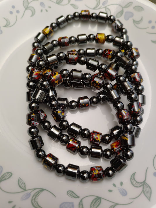 Paint Coated Hematite 7.5" Bracelets