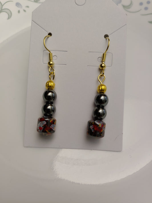 Paint Coated Hematite Earrings