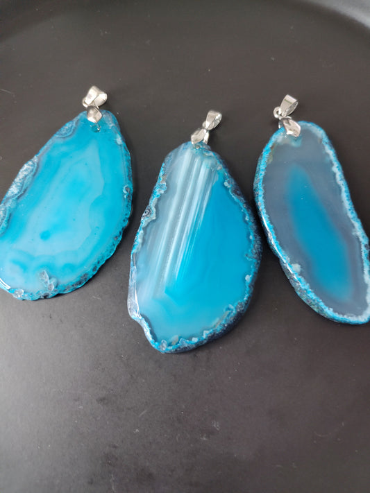 Blue Agate Pendants