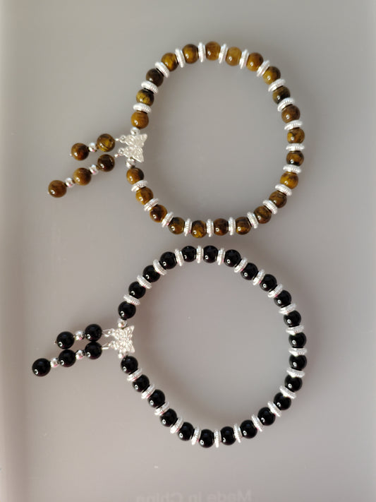 Mix Stone Bracelet with Butterfly Charms